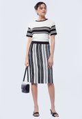 Printed Knit Midi Skirt