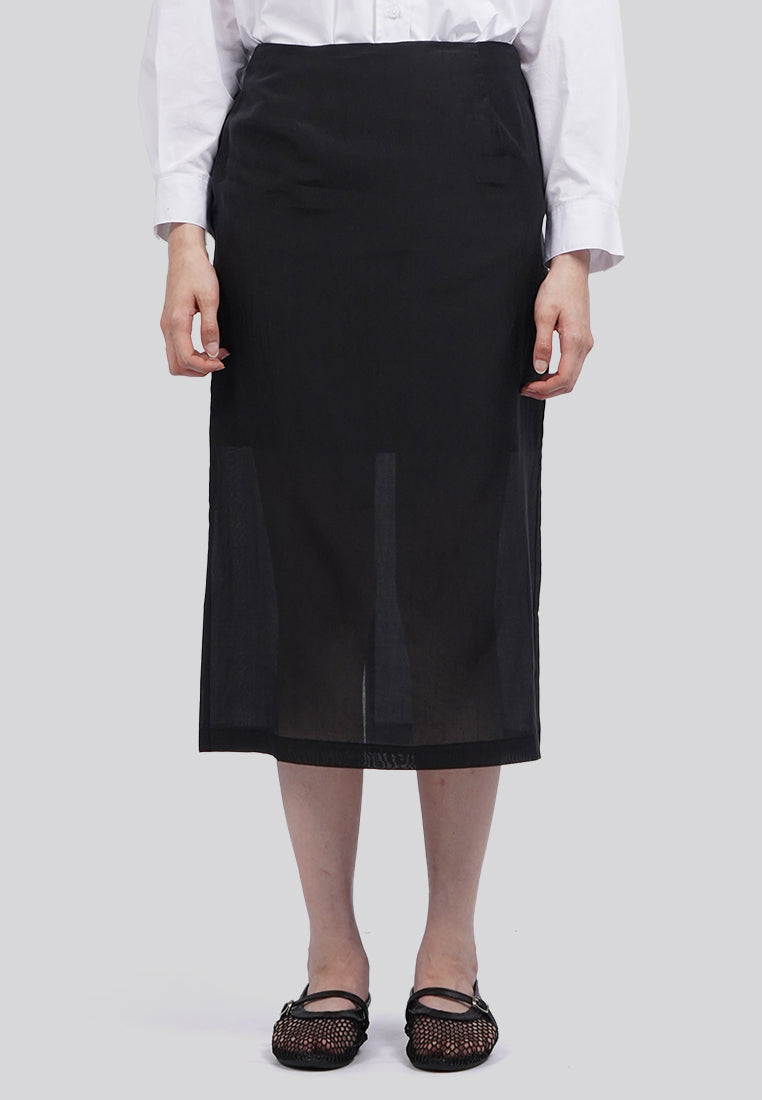 Regular Fit Sheer Midi Skirt