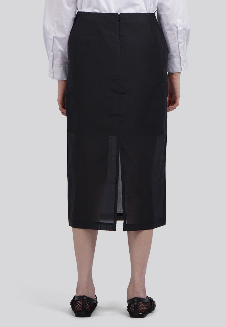 Regular Fit Sheer Midi Skirt