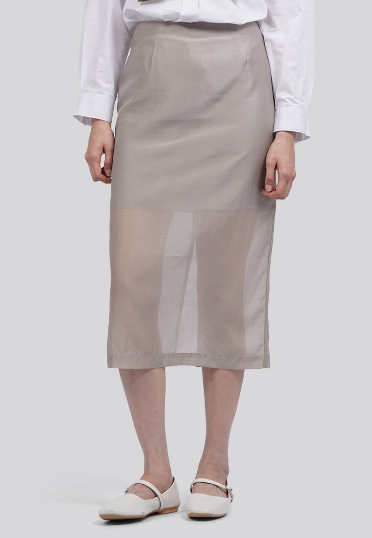 Regular Fit Sheer Midi Skirt