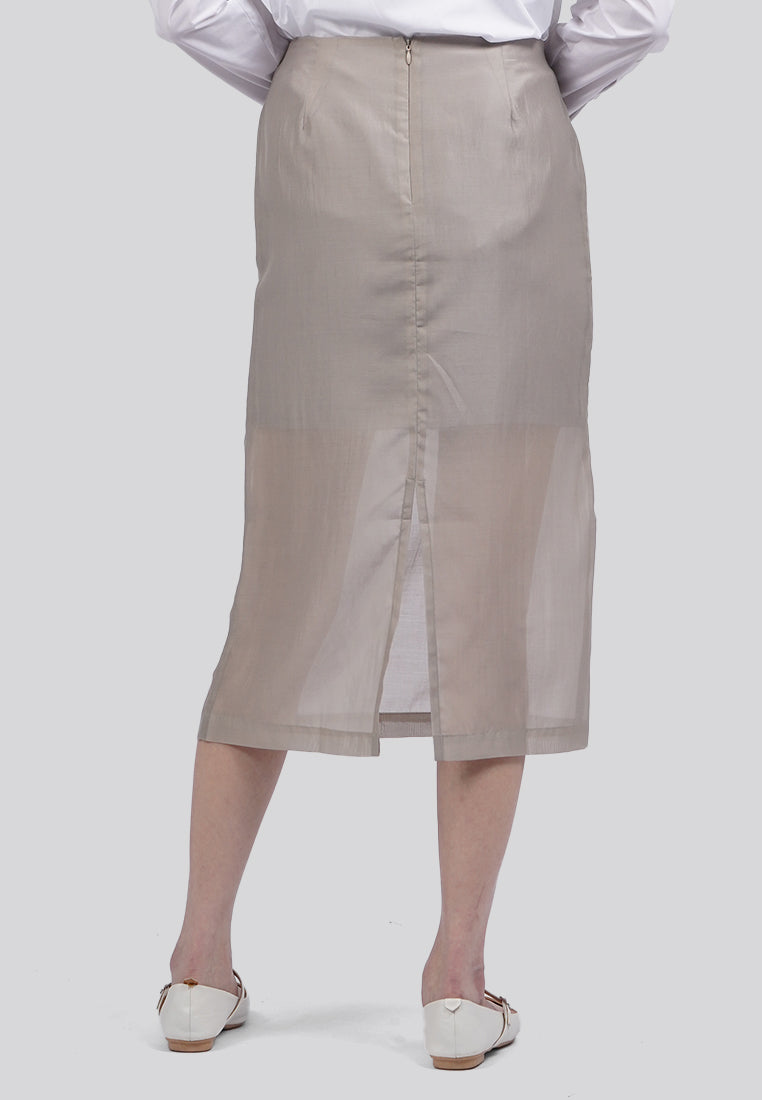 Regular Fit Sheer Midi Skirt