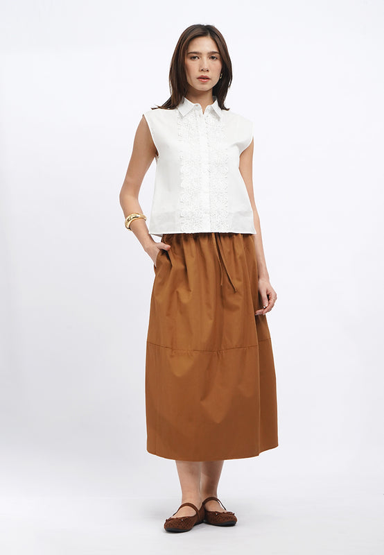 Regular Fit Cocoon Midi Skirt
