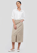 Straight Midi Skirt with Slit