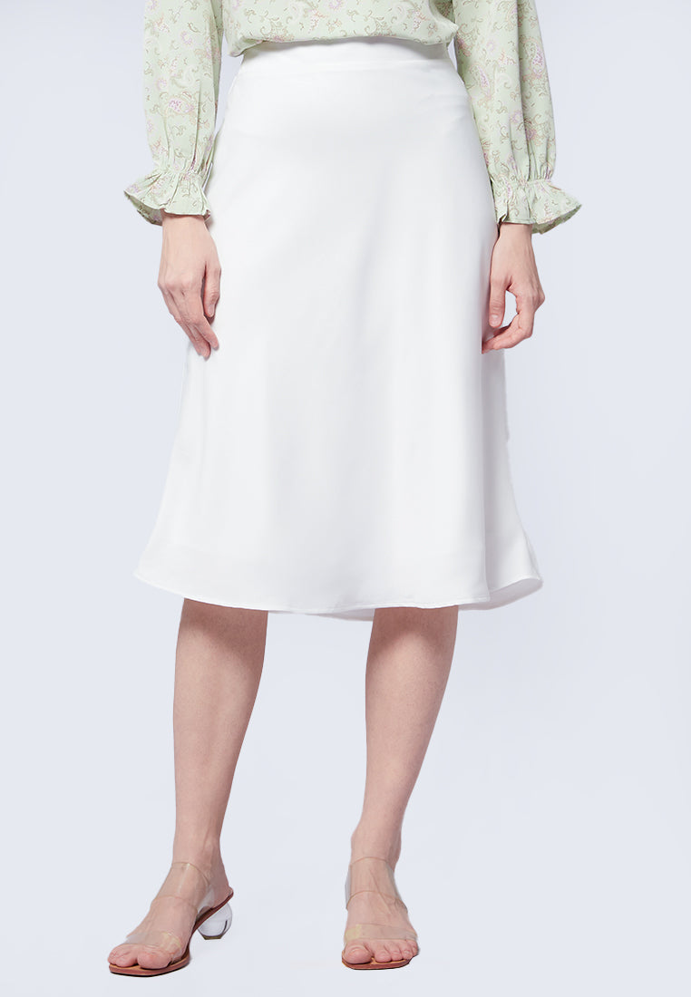 Simple Satin Midi Skirt