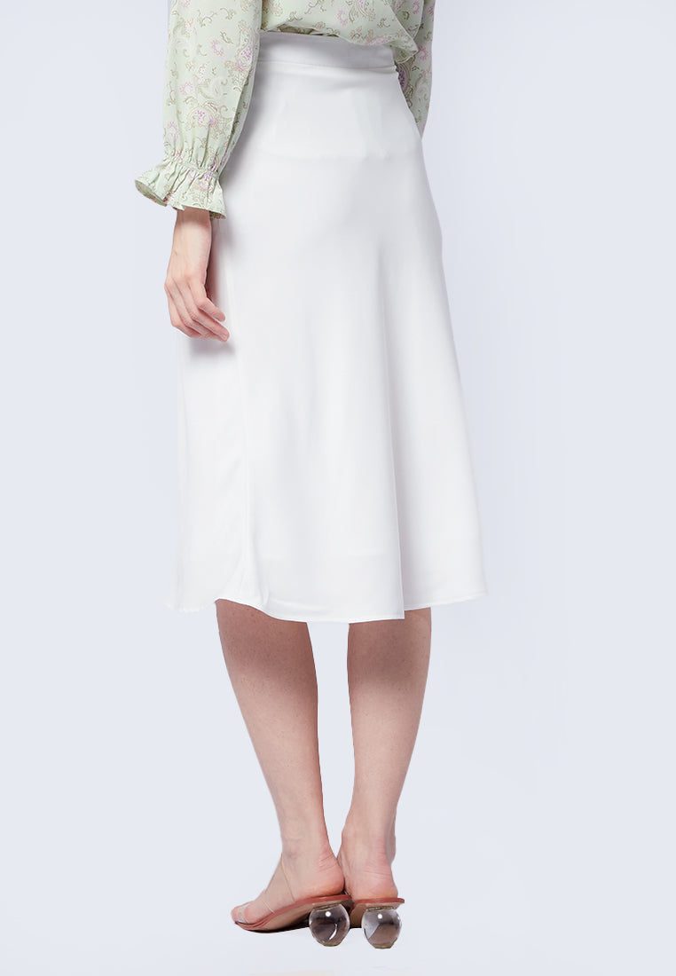 Simple Satin Midi Skirt