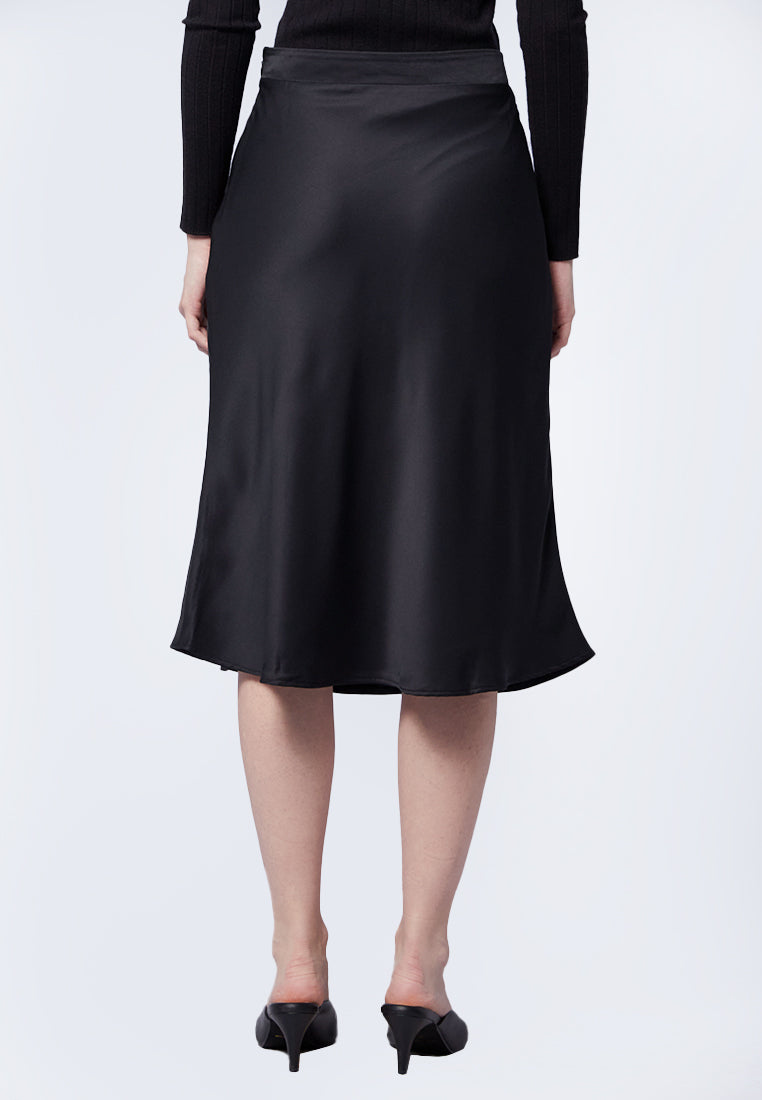 Simple Satin Midi Skirt