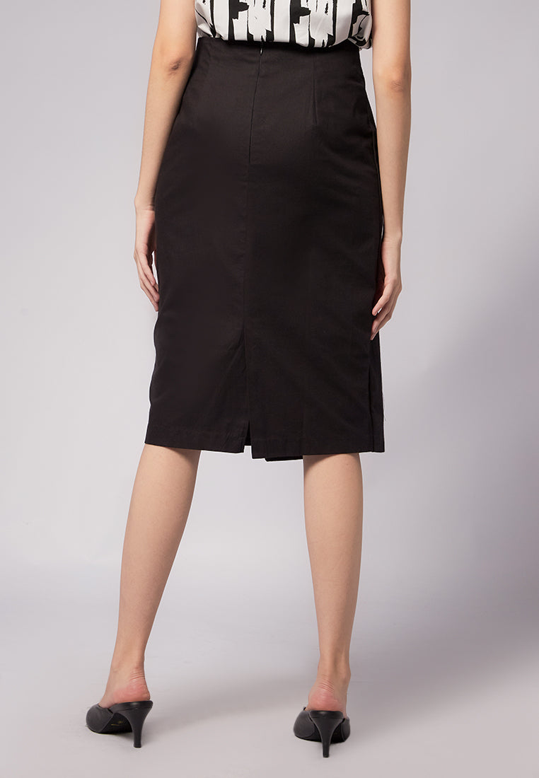 Cotton Midi Wrap Skirt