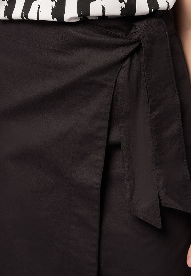 Cotton Midi Wrap Skirt