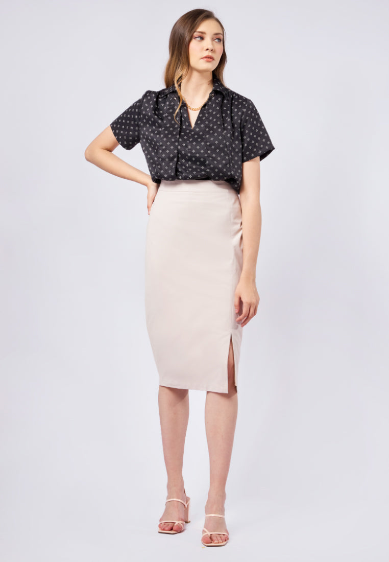 Midi Skirt with Slit Details