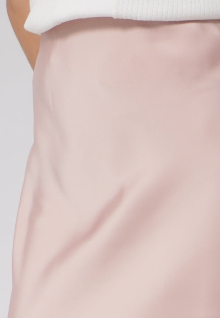 Regular Fit Flowy Maxi Skirt Pink