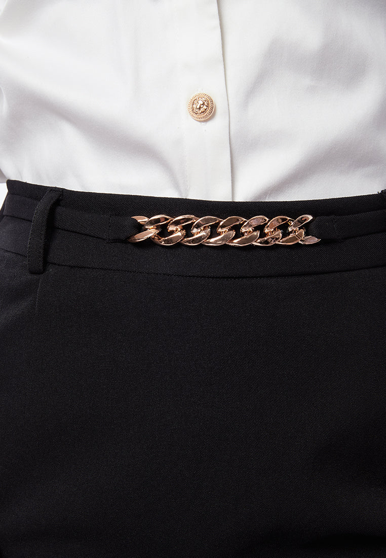 Midi Skirt with Chain Details