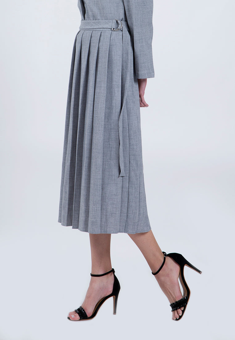 midi pleats skirt