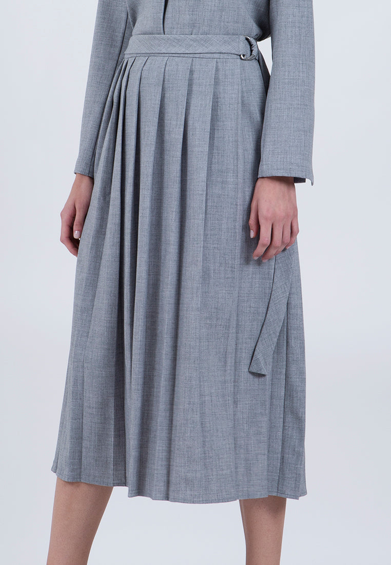 midi pleats skirt
