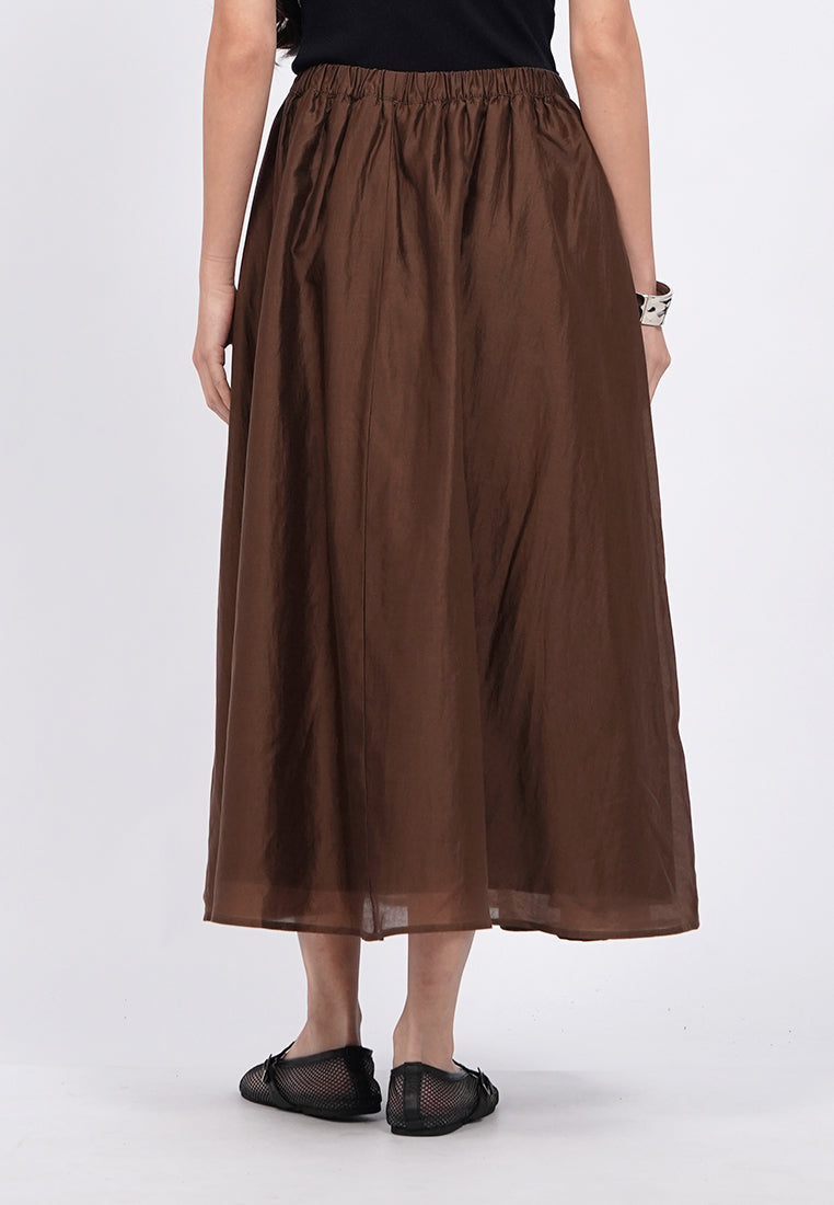 Regular Fit Sheer Midi Skirt