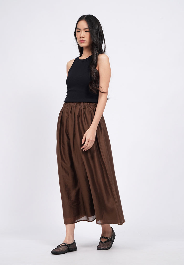 Regular Fit Sheer Midi Skirt