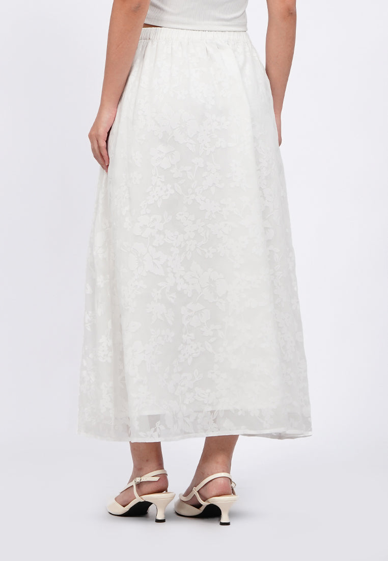 Floral Sheer Midi Skirt