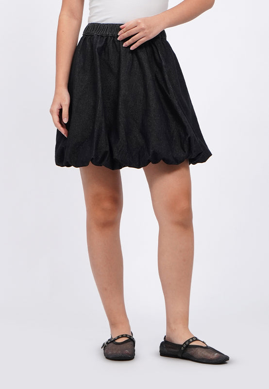 Balloon Denim Mini Skirt