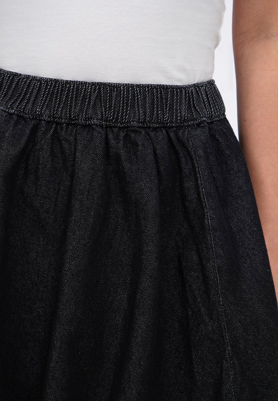 Balloon Denim Mini Skirt