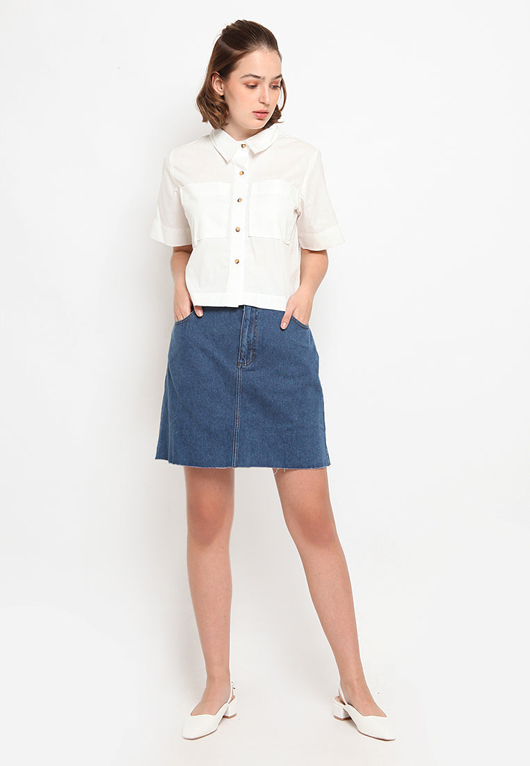 Mini denim skirt