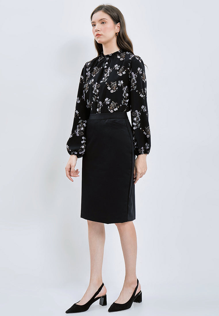 Slim Fit Midi Pencil Skirt