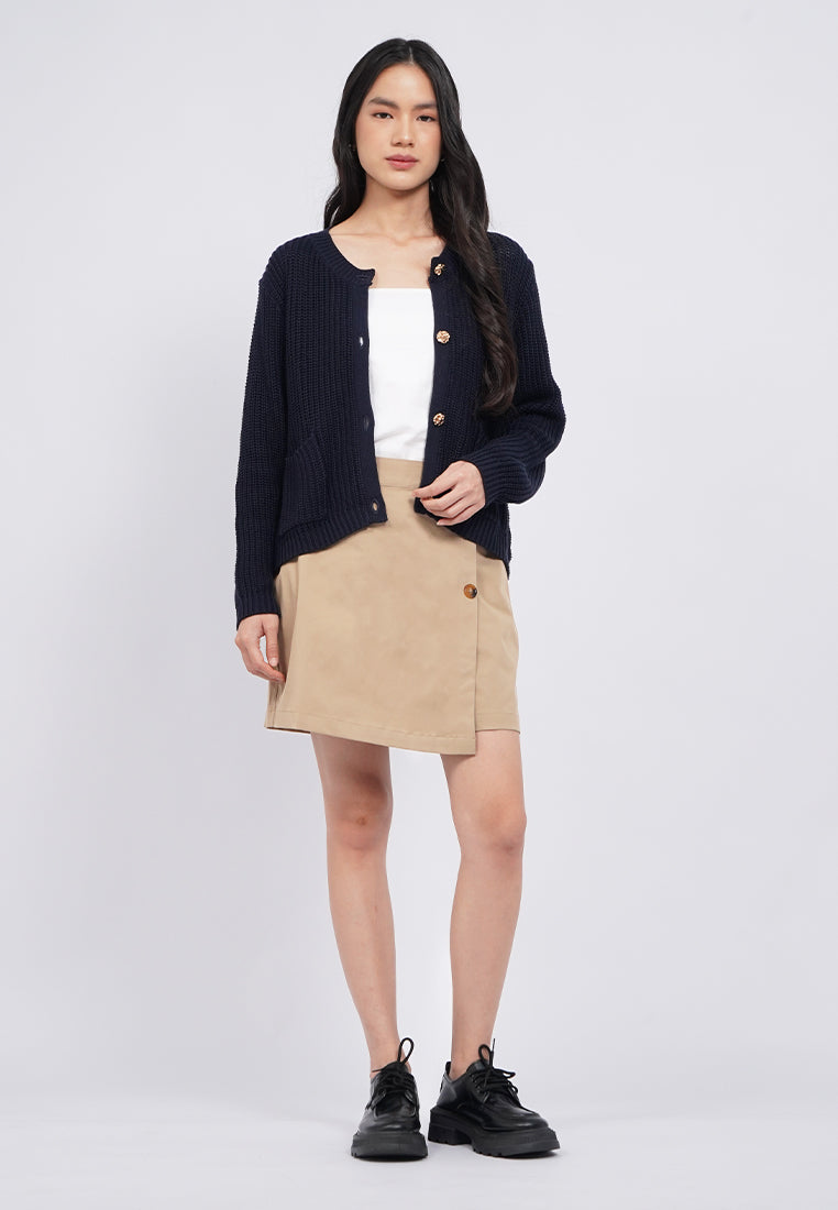 Wrap Skort with Button Details