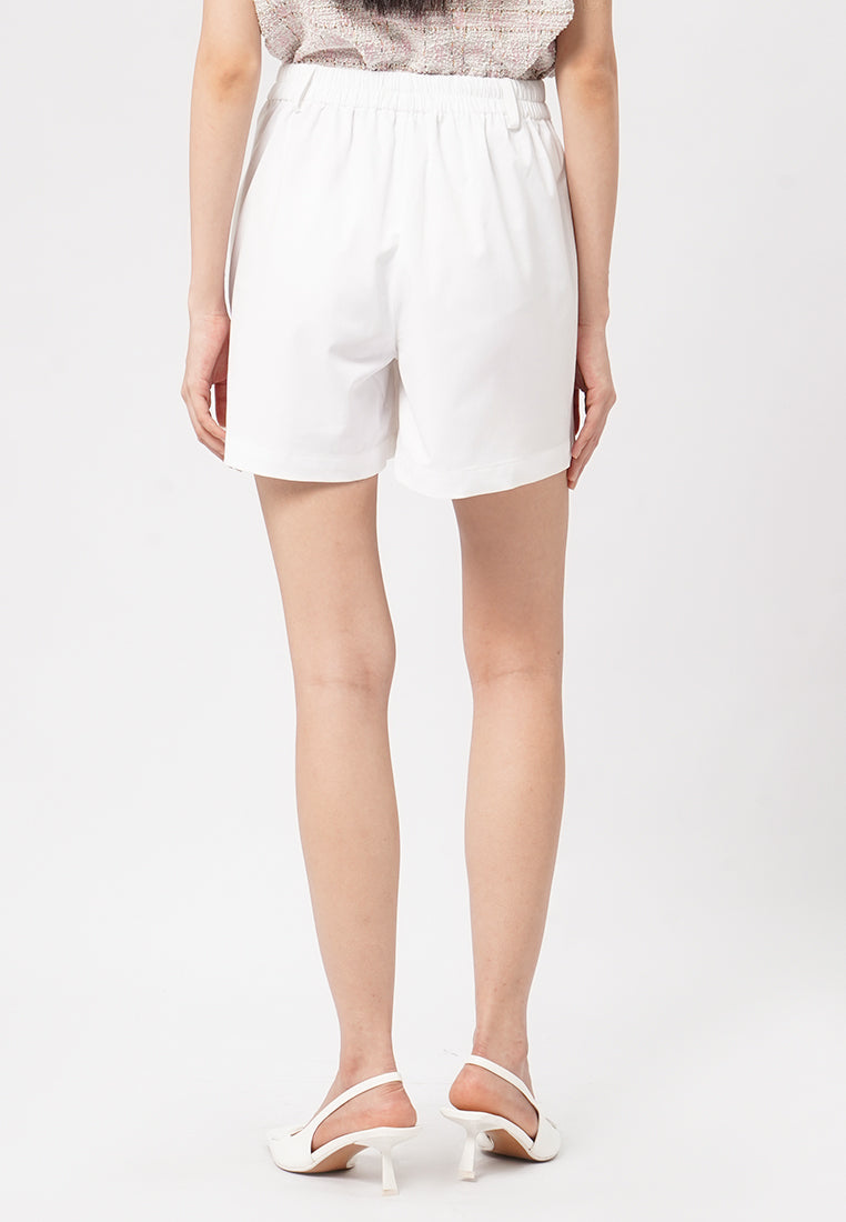 Pleated Mini Skort Off White