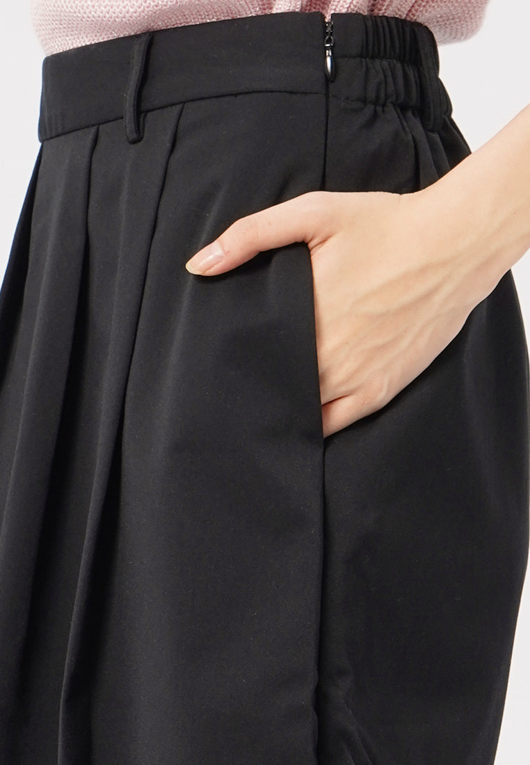 Pleated Mini Skort Black