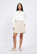 Tweed Mini Skort with Button Details