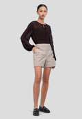 Houndstooth Skort with Button Details