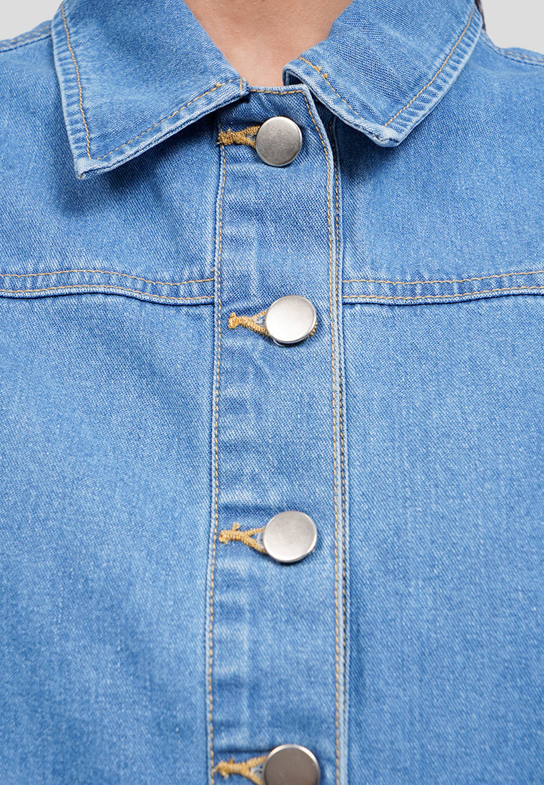 Sleeveless Denim Blouse