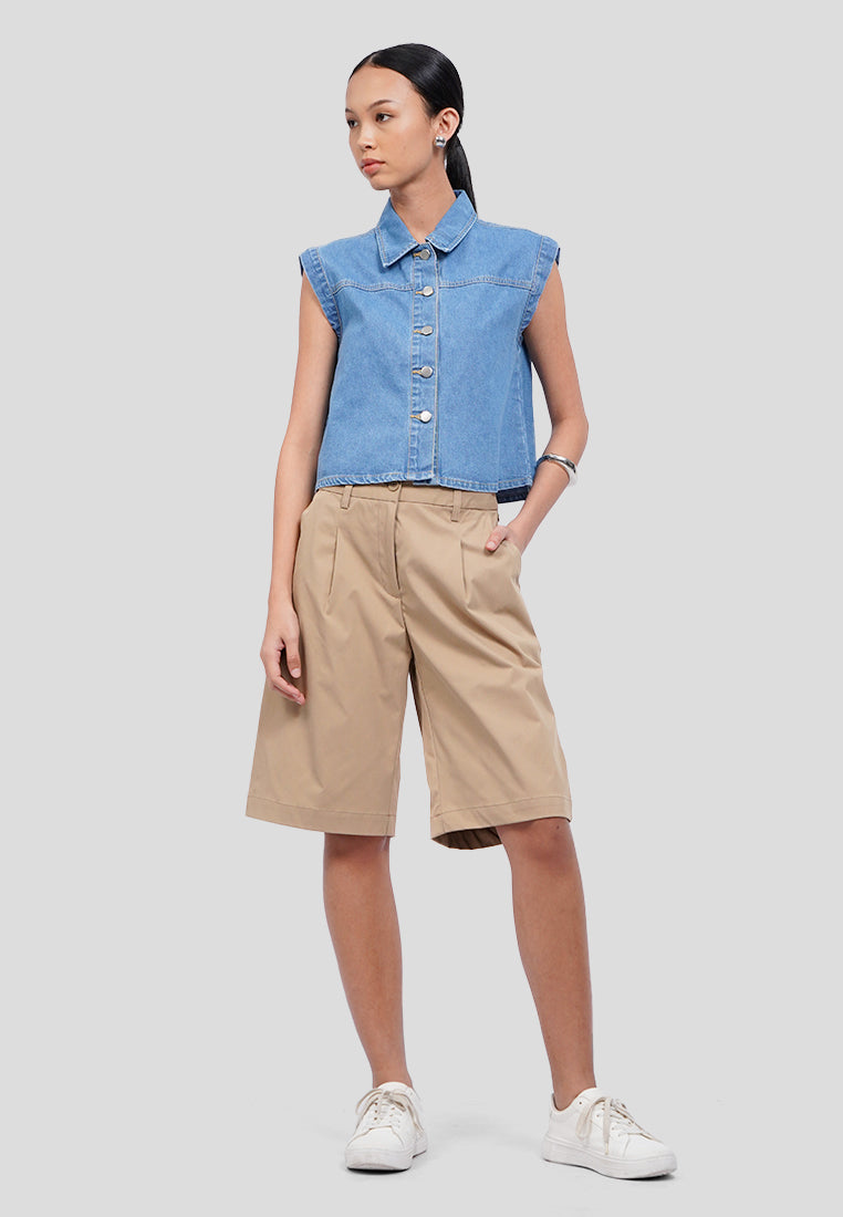 Sleeveless Denim Blouse