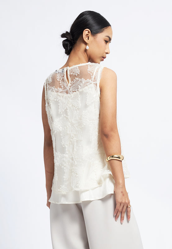 Embroidered Sleeveless Top