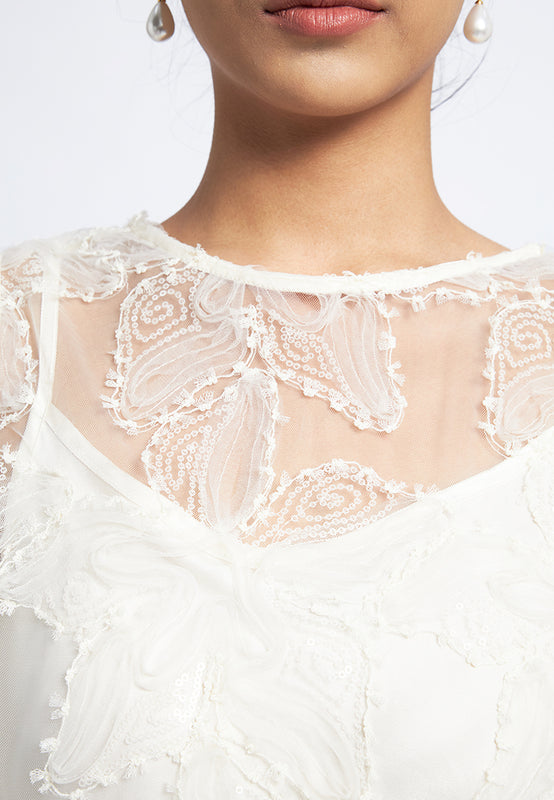 Embroidered Sleeveless Top