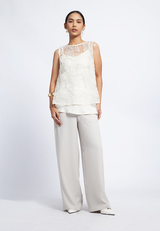 Embroidered Sleeveless Top