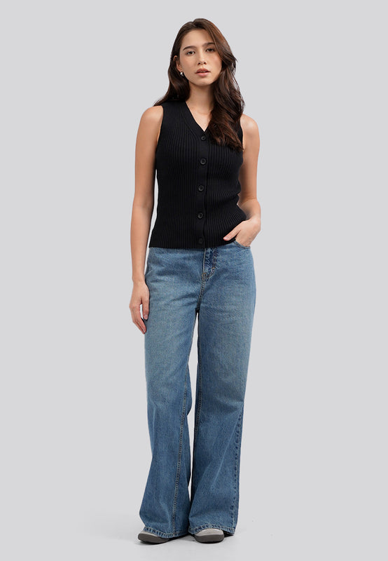 V-Neck Sleeveless Knit Top