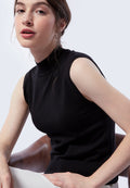 Turtle Neck Sleeveless Crop Top
