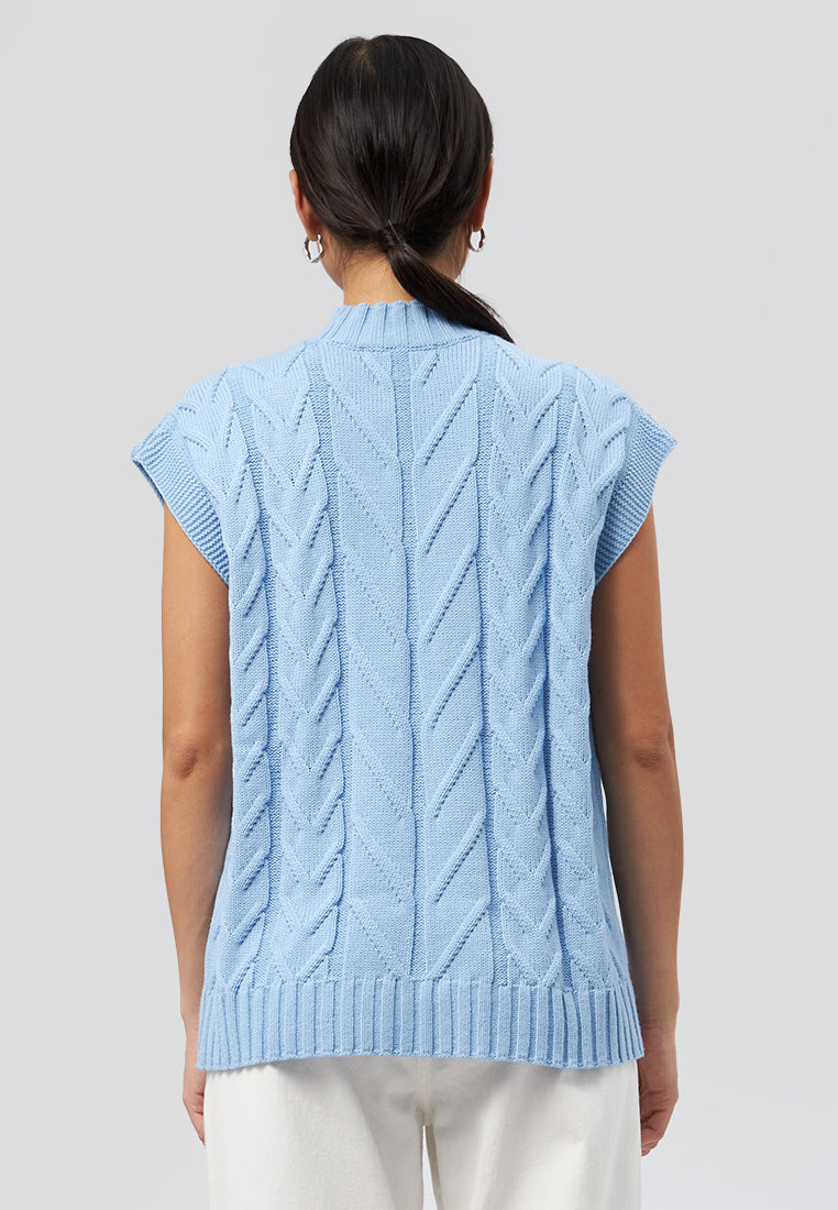 Sleeveless Cable Knit Top