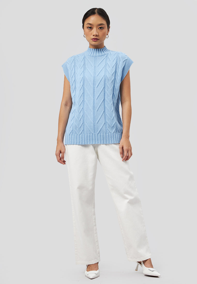 Sleeveless Cable Knit Top