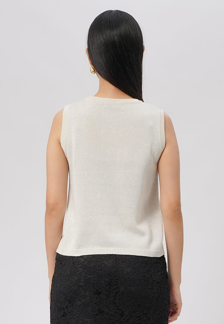 Sleeveless Knit Top Lt. Grey