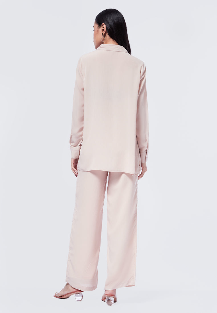 Long Sleeve Blouse Set with Pants