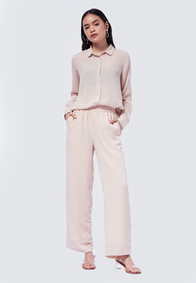 Long Sleeve Blouse Set with Pants