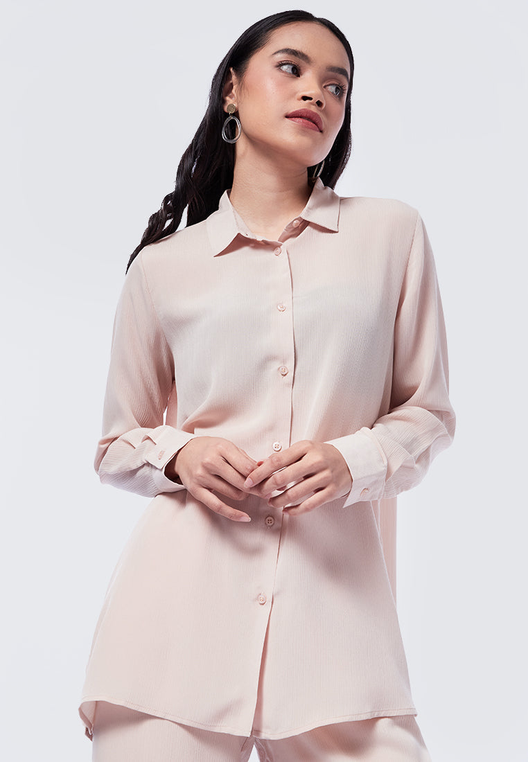 Long Sleeve Blouse Set with Pants