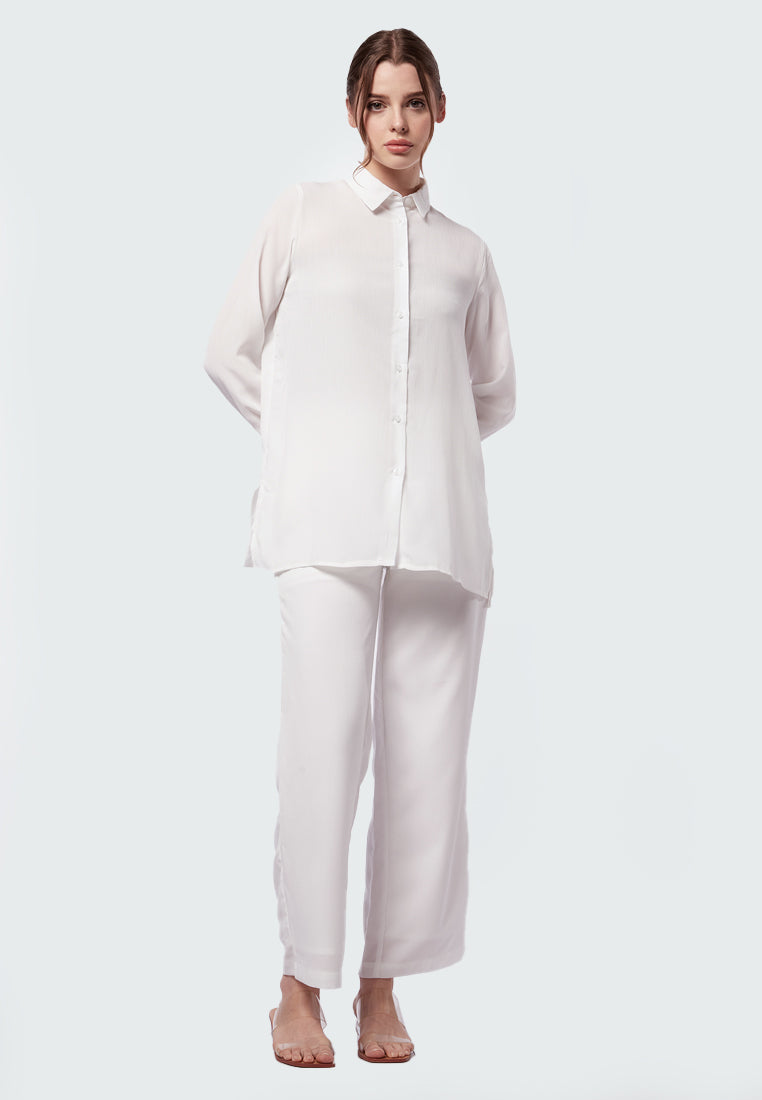 Long Sleeve Blouse Set with Pants
