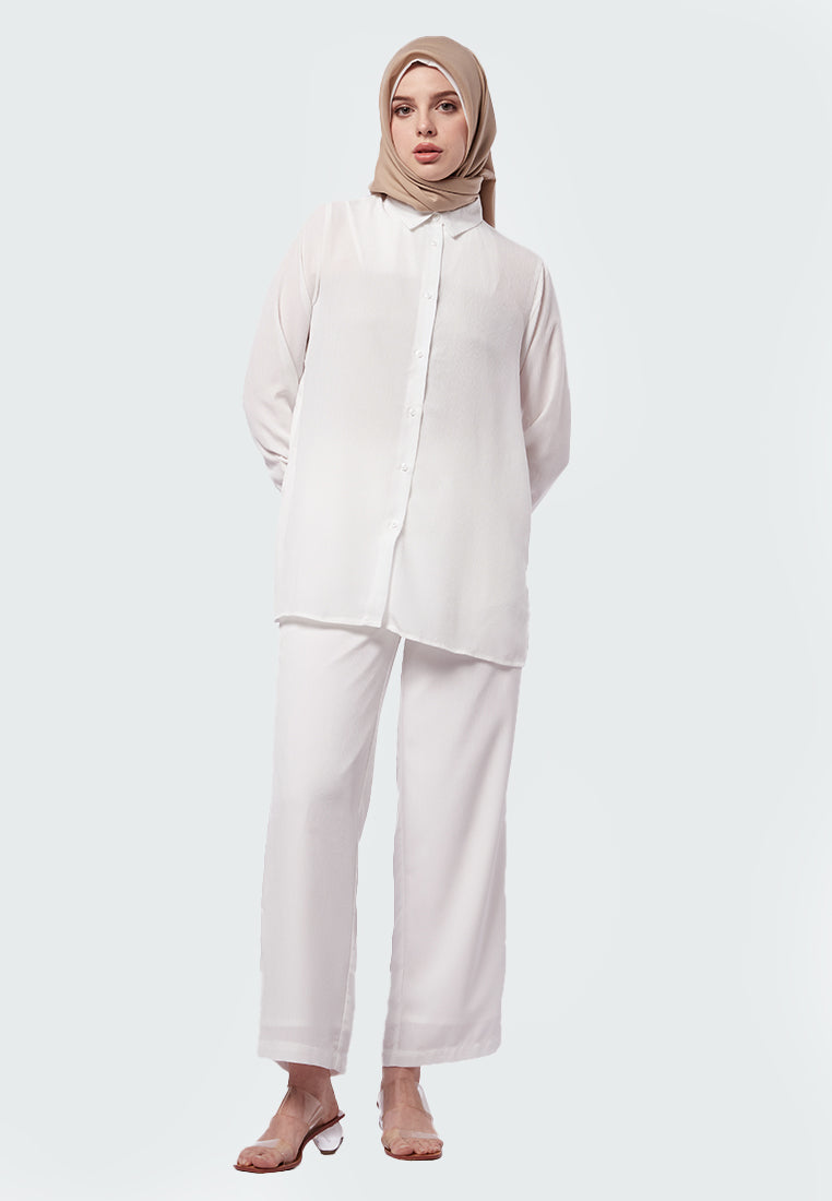 Long Sleeve Blouse Set with Pants