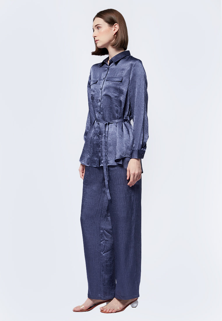 One Set Long Sleeve Blouse with Pants