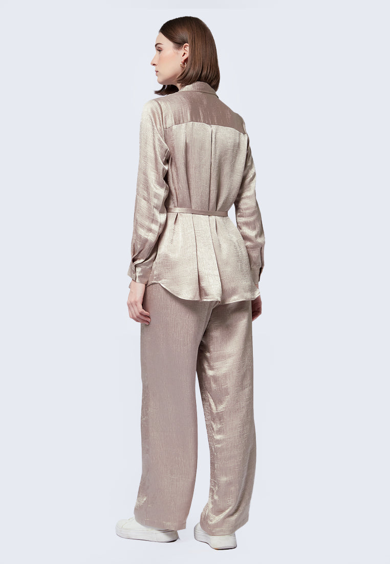 One Set Long Sleeve Blouse with Pants