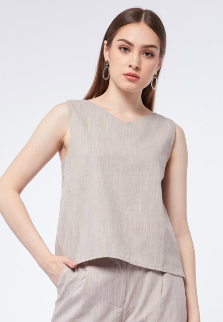 V-neck Gather Back Top