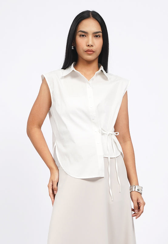 Sleeveless Wrap Blouse