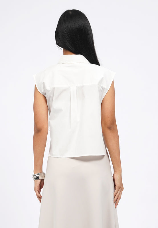 Sleeveless Wrap Blouse