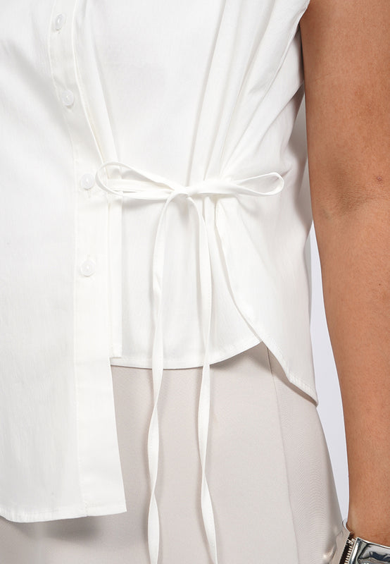 Sleeveless Wrap Blouse